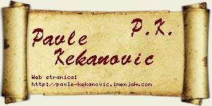 Pavle Kekanović vizit kartica